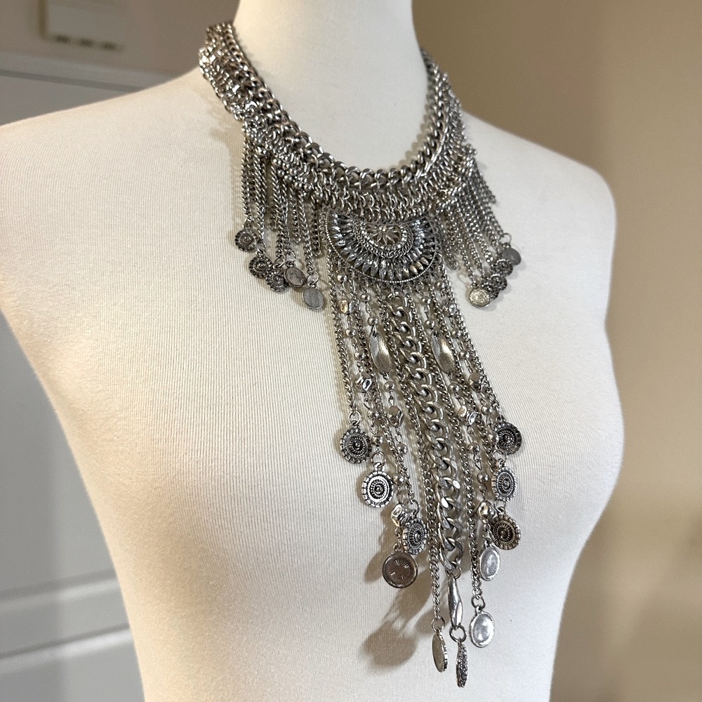 Stunning Silver Statement Necklace - image 5